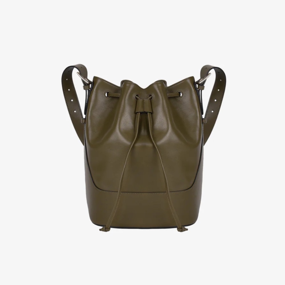 Hyer Goods Luxe Cinch Bucket Bag in Olive